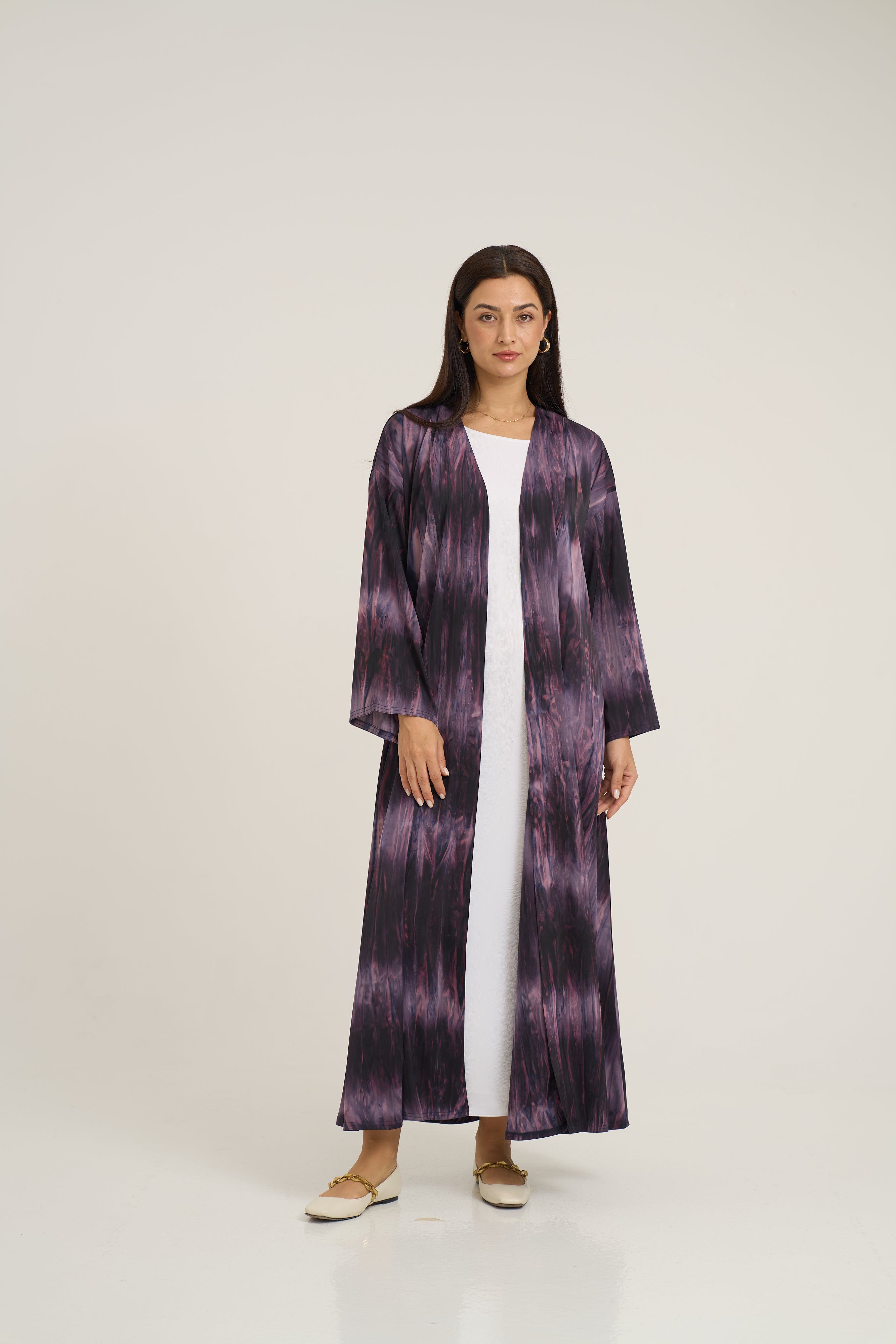 Printed Light Crepe Abaya